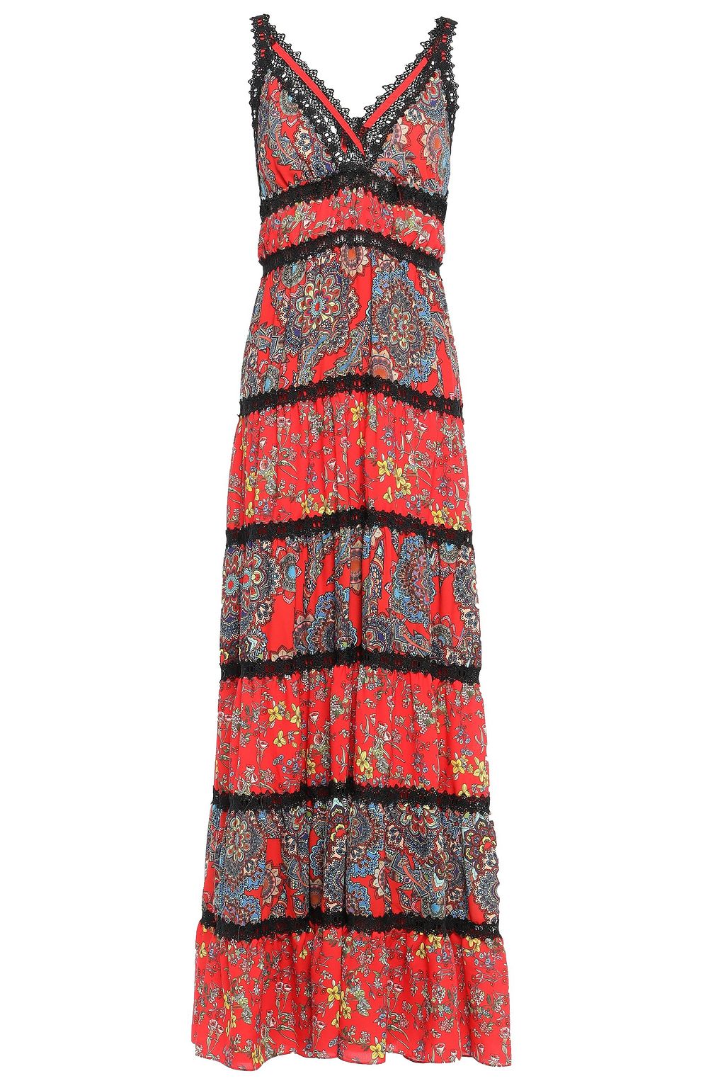 alice and olivia red lace dress