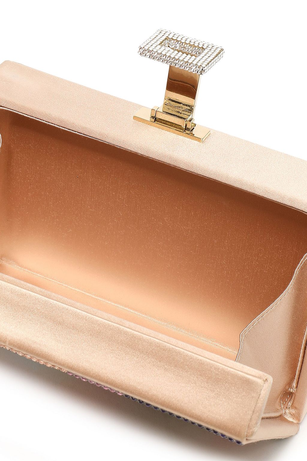 ROGER VIVIER Crystal-embellished satin clutch