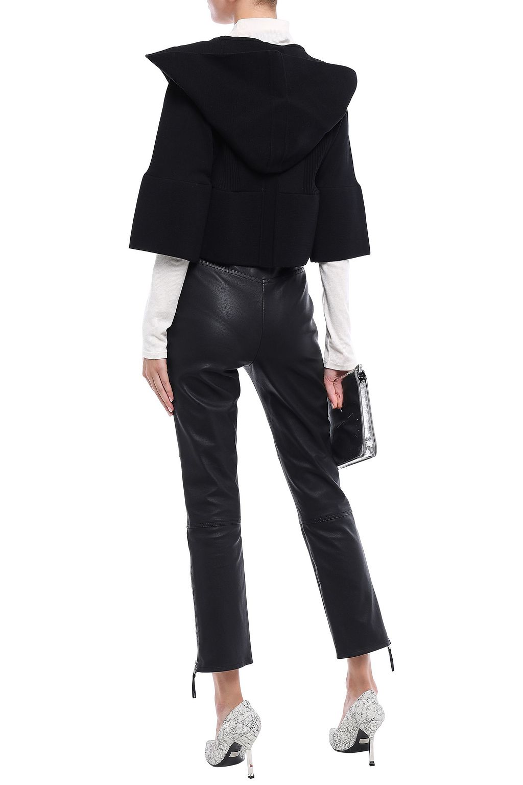 RICK OWENS Cropped cotton hooded jacket