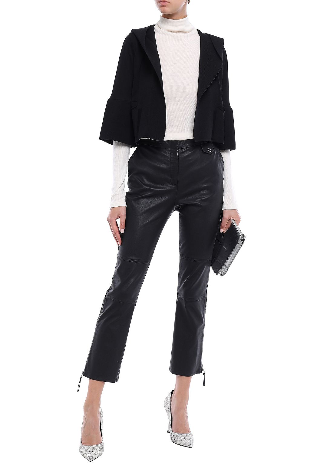 RICK OWENS Cropped cotton hooded jacket