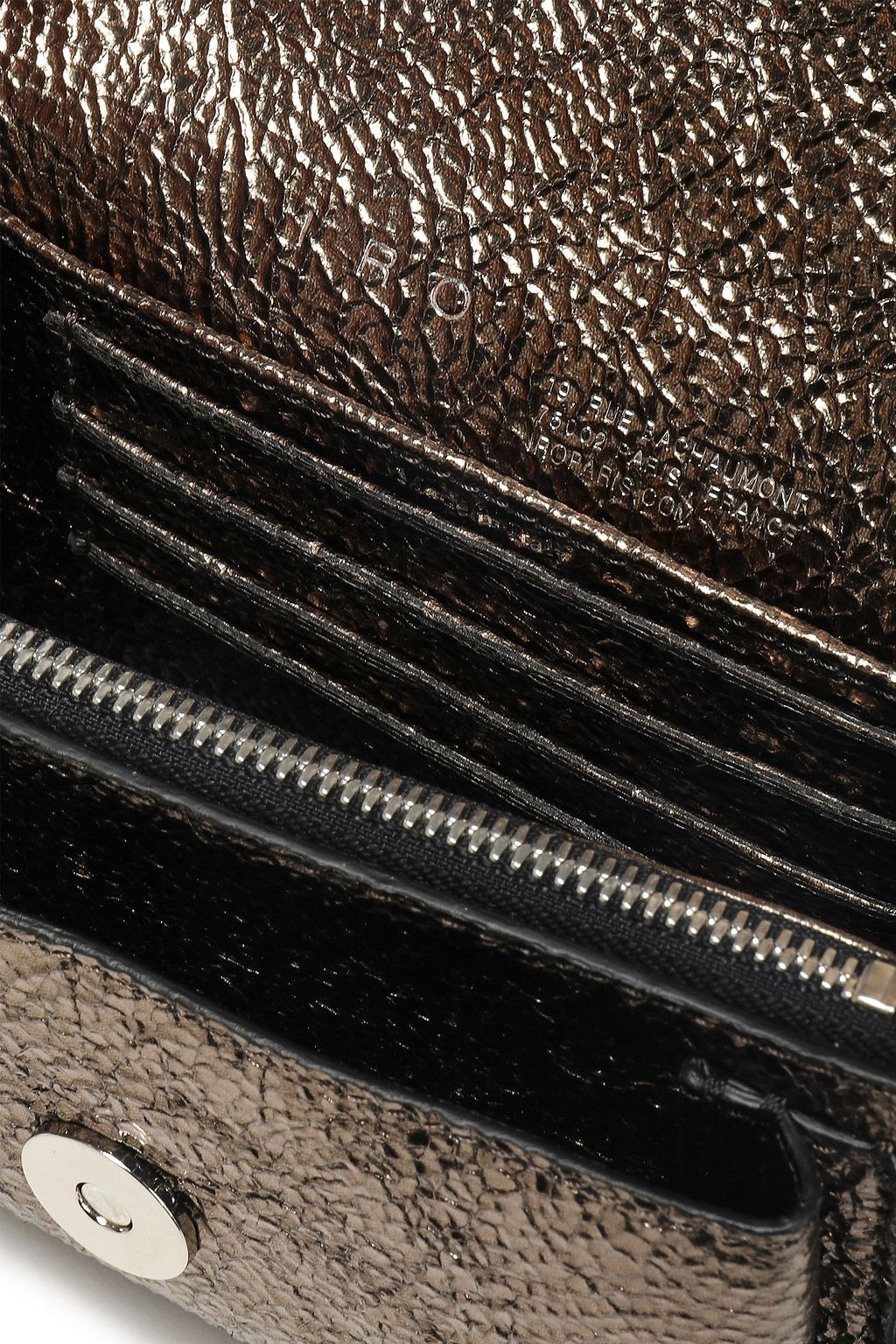 IRO Metallic cracked-leather shoulder bag