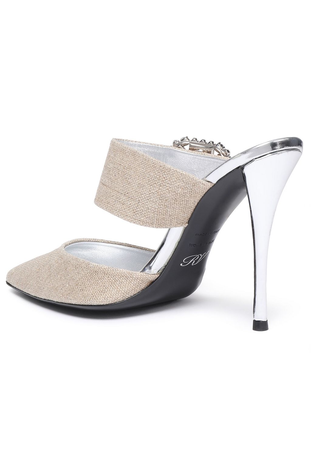 ROGER VIVIER Buckle-embellished canvas mules