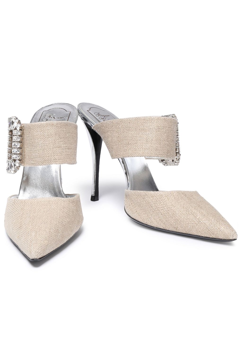 ROGER VIVIER Buckle-embellished canvas mules