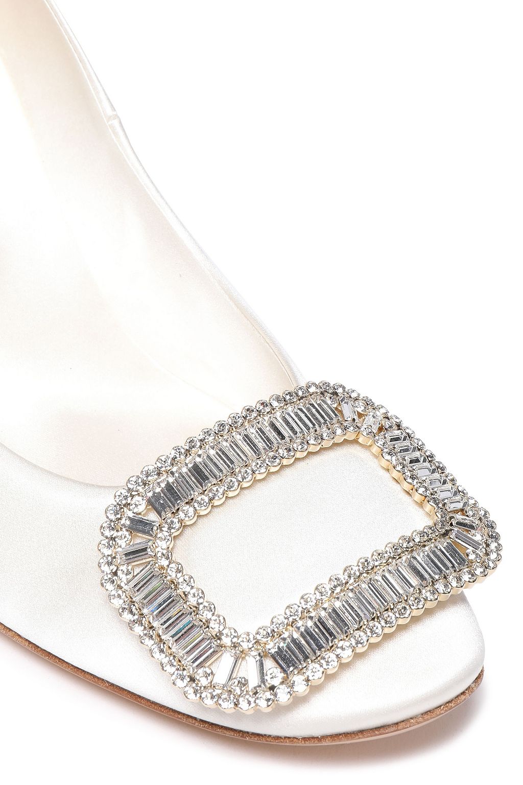 ROGER VIVIER Trompette crystal-embellished satin pumps