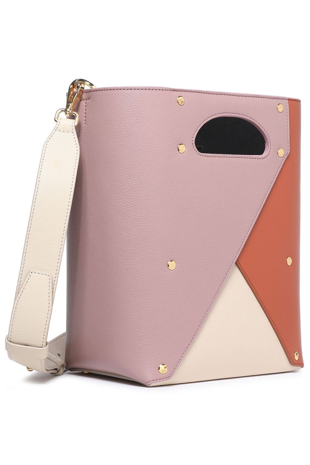 YUZEFI Pablo color-block textured-leather shoulder bag