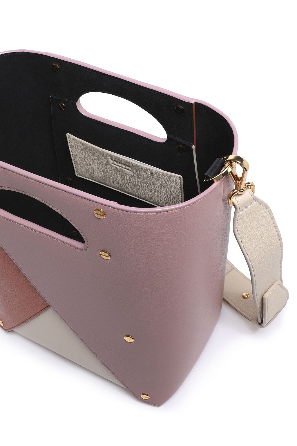 YUZEFI Pablo color-block textured-leather shoulder bag