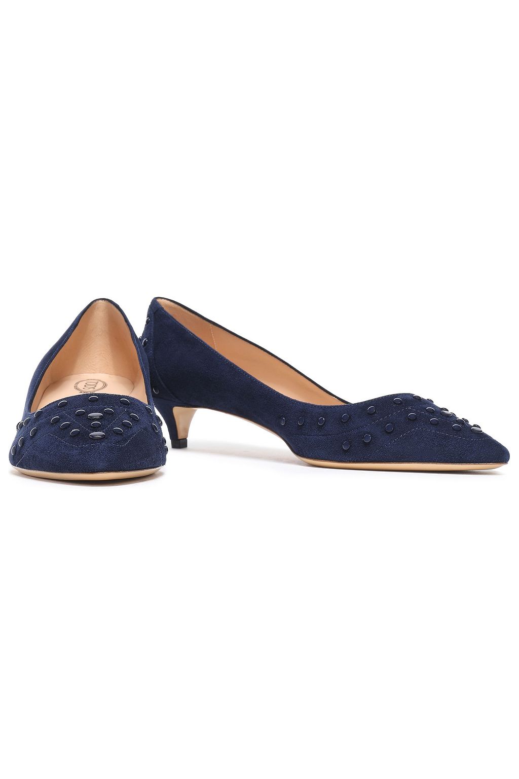 TOD'S Studded suede pumps