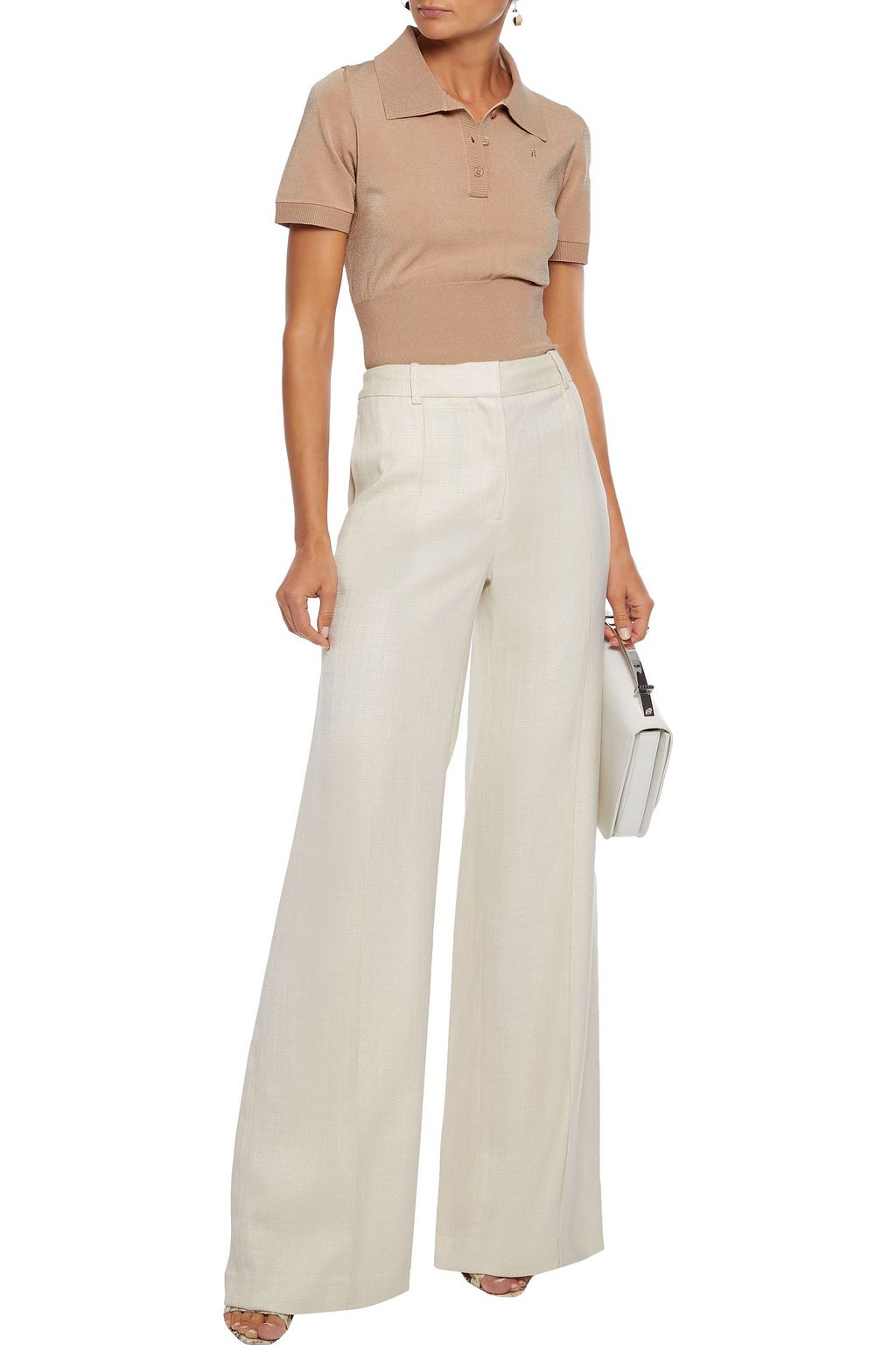 ADAM LIPPES Pleated woven wide-leg pants