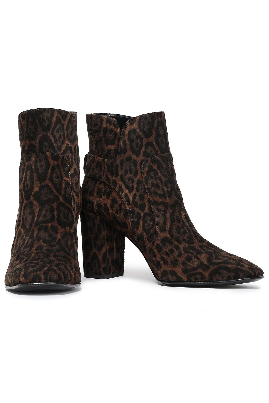 ROGER VIVIER Buckle-detailed leopard-print suede ankle boots