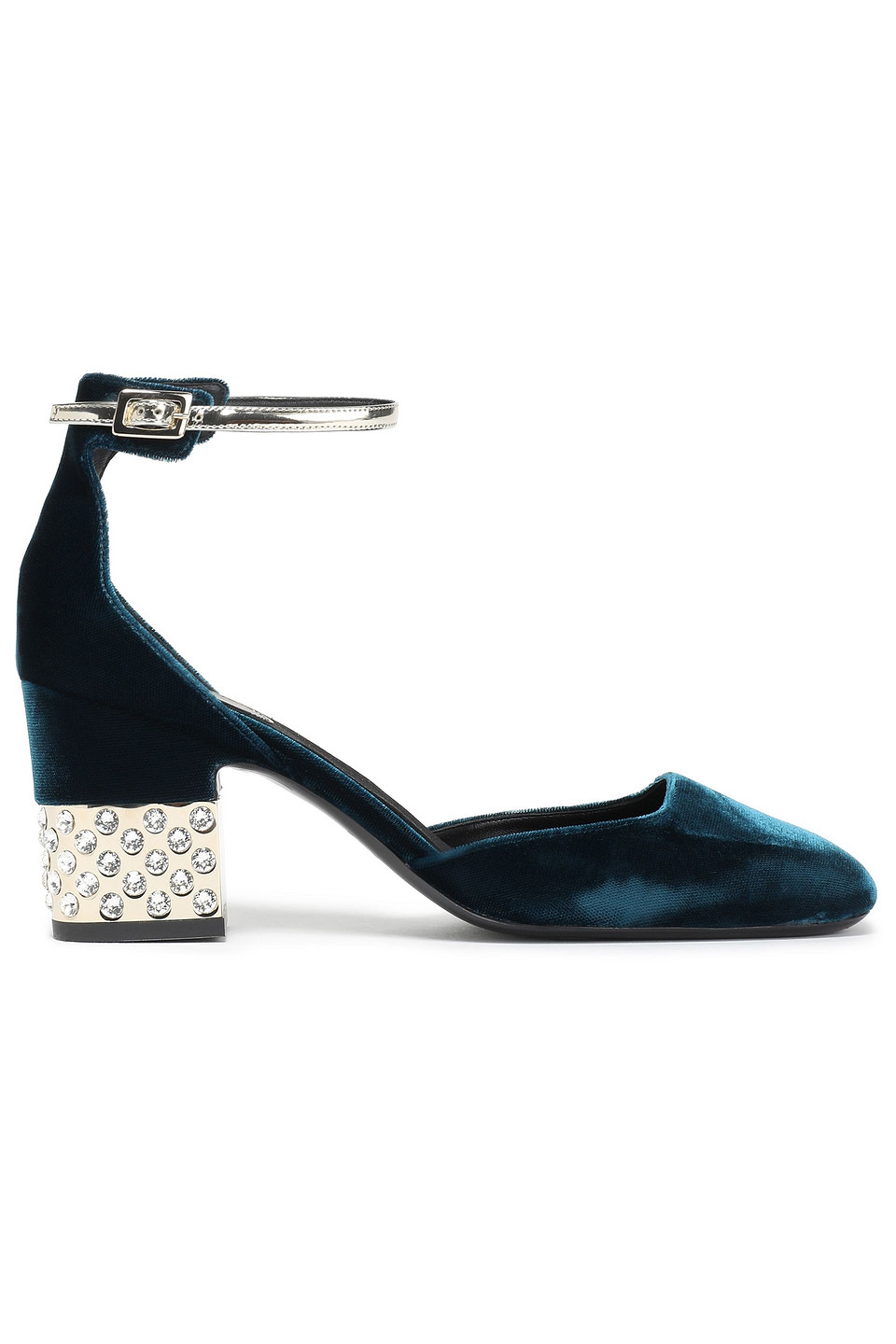 Embellished velvet pumps