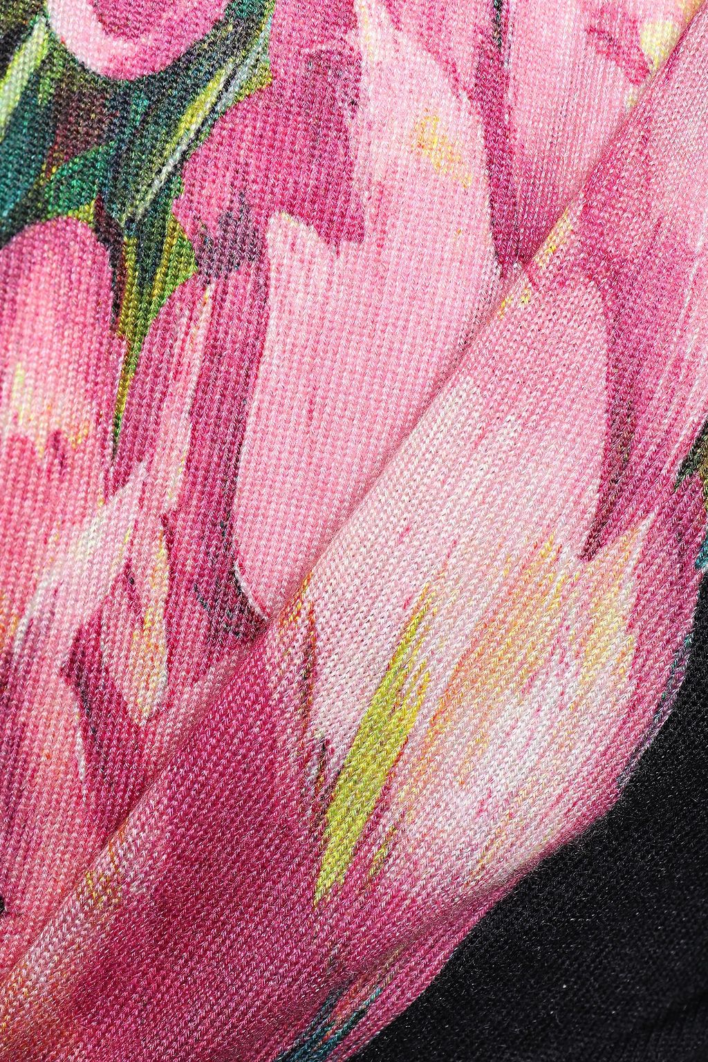DOLCE&GABBANA Floral-print cashmere and silk-blend sweater
