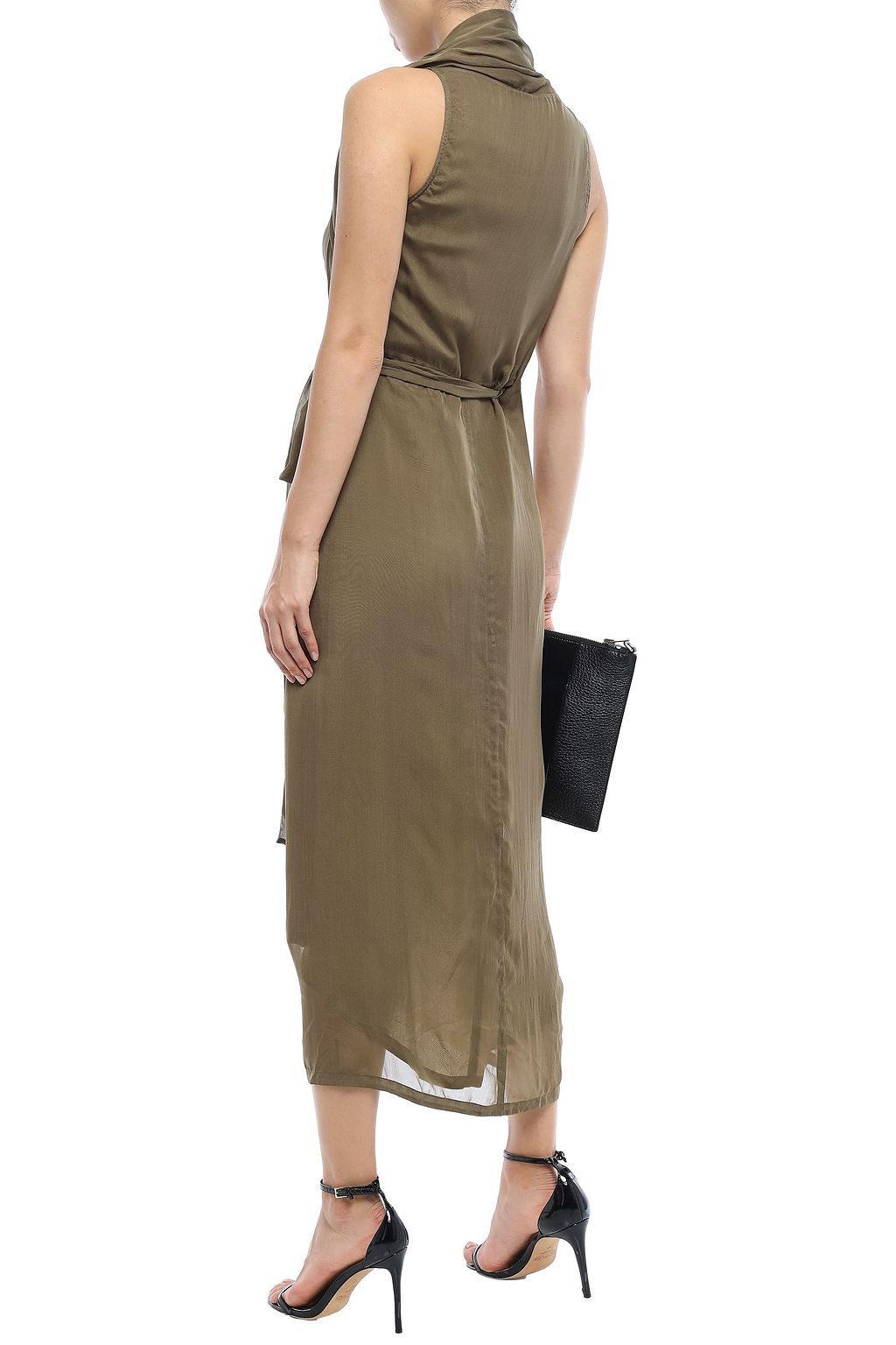 RICK OWENS Limo silk-voile midi wrap dress