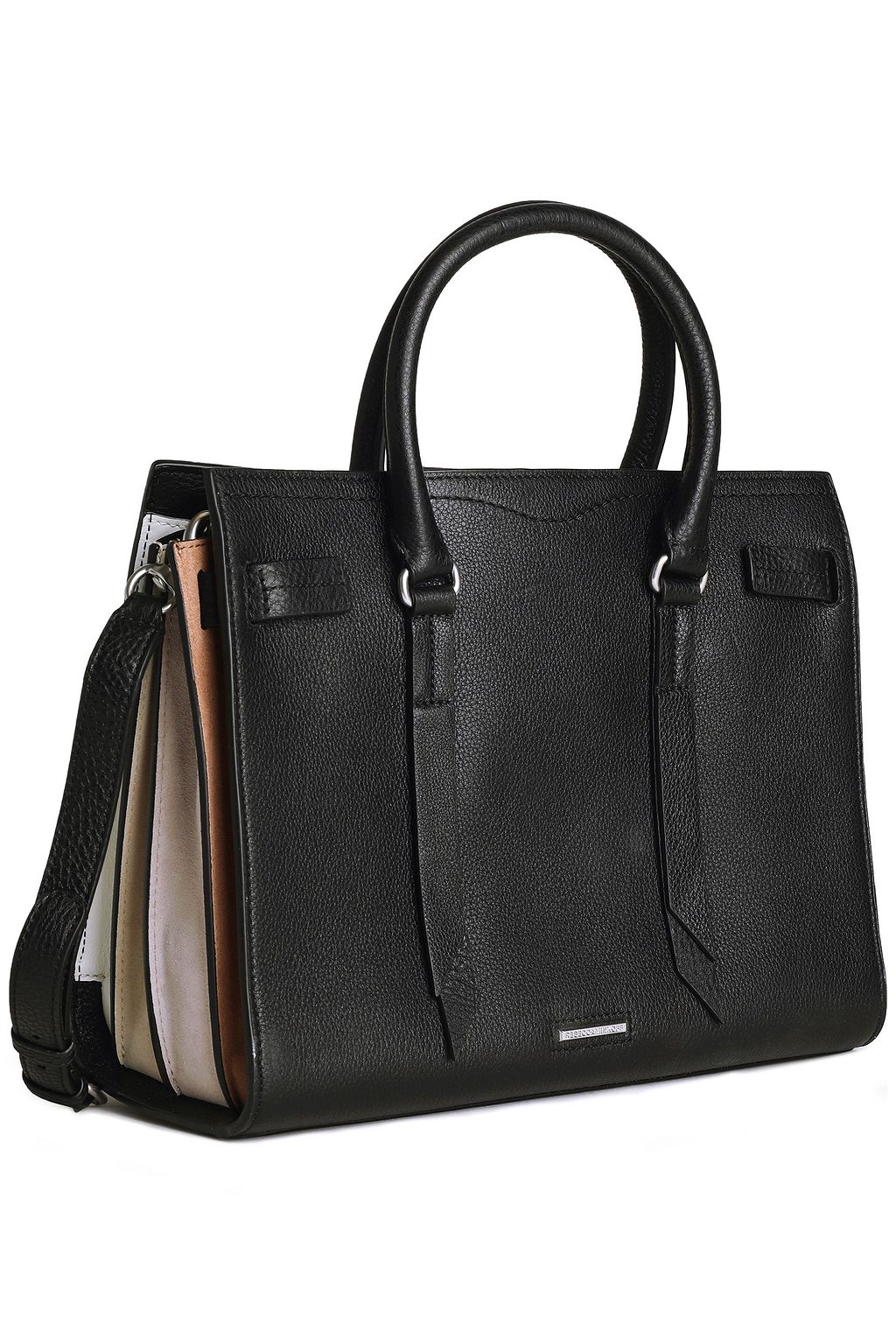REBECCA MINKOFF Color-block pebbled-leather tote
