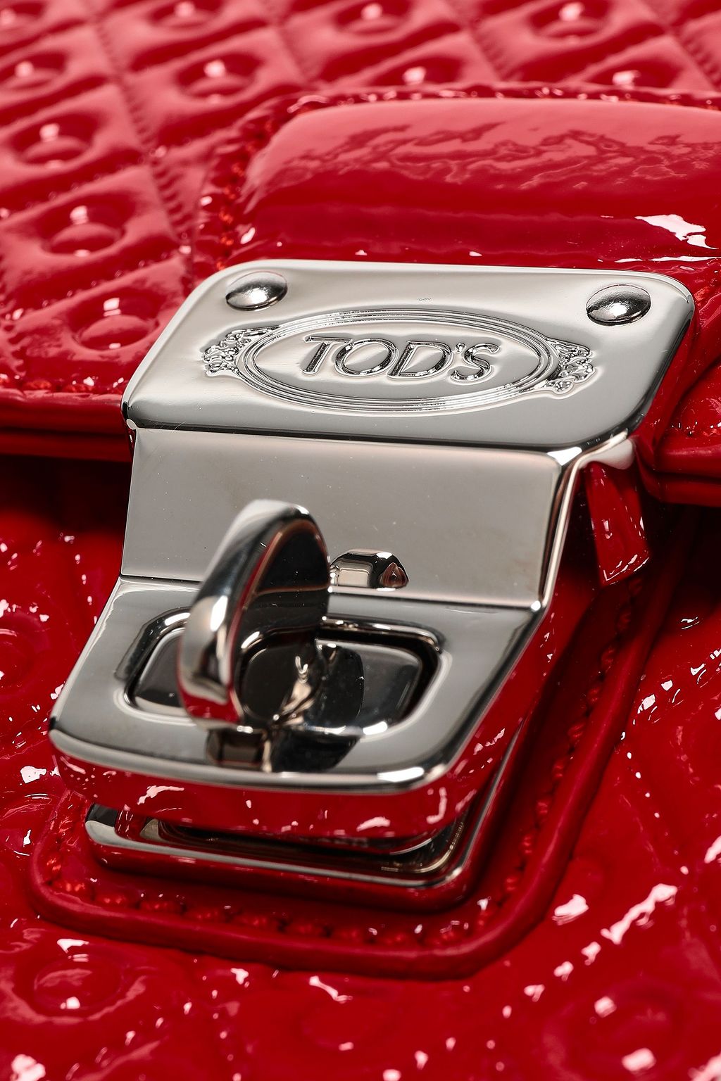 TOD'S Embossed patent-leather shoulder bag