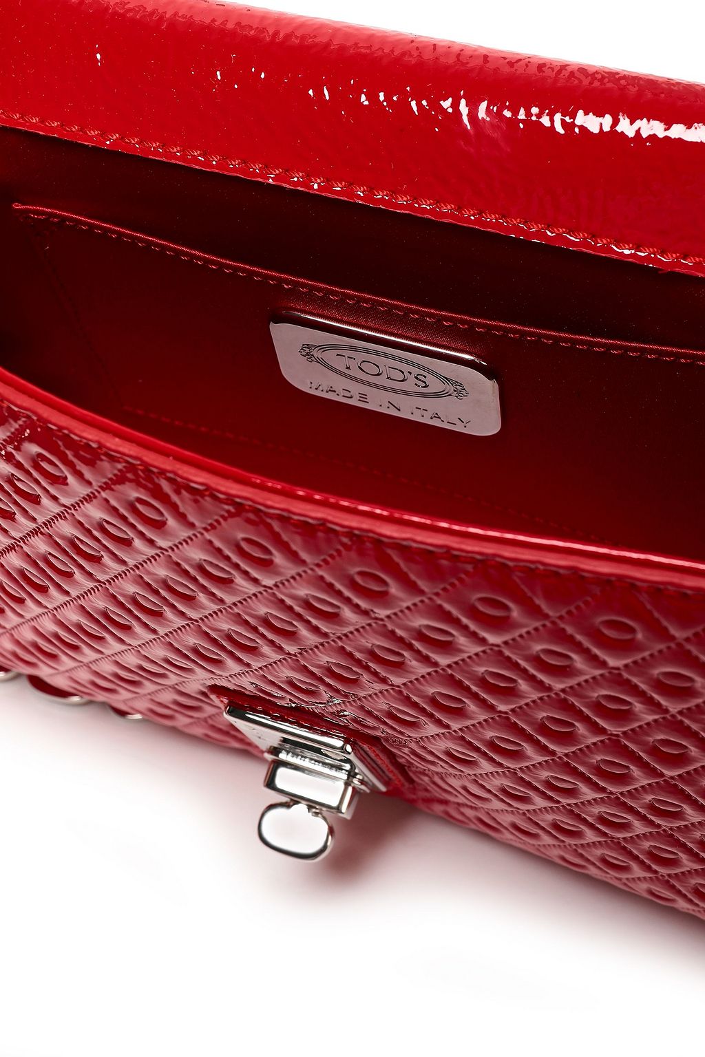 TOD'S Embossed patent-leather shoulder bag