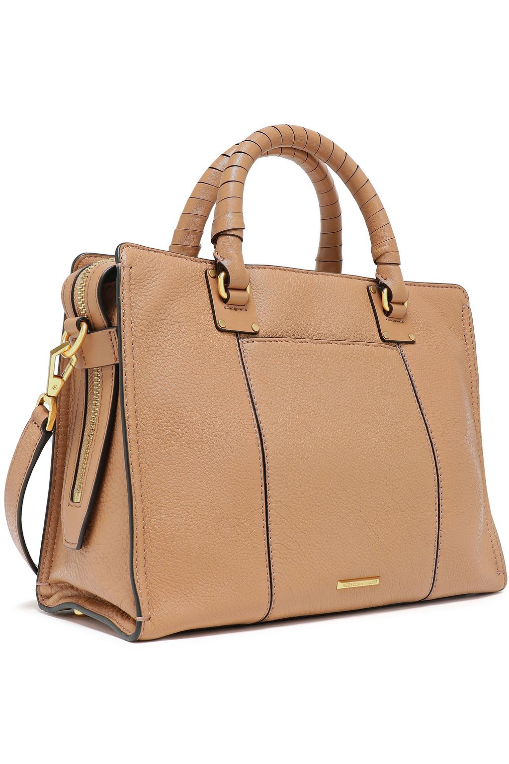 REBECCA MINKOFF Pebbled and smooth-leather tote