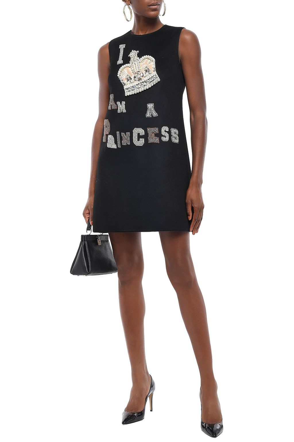 DOLCE&GABBANA Appliquéd wool-felt dress