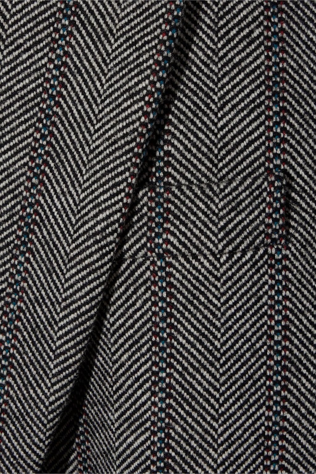 STELLA MCCARTNEY Double-breasted herringbone wool-blend coat