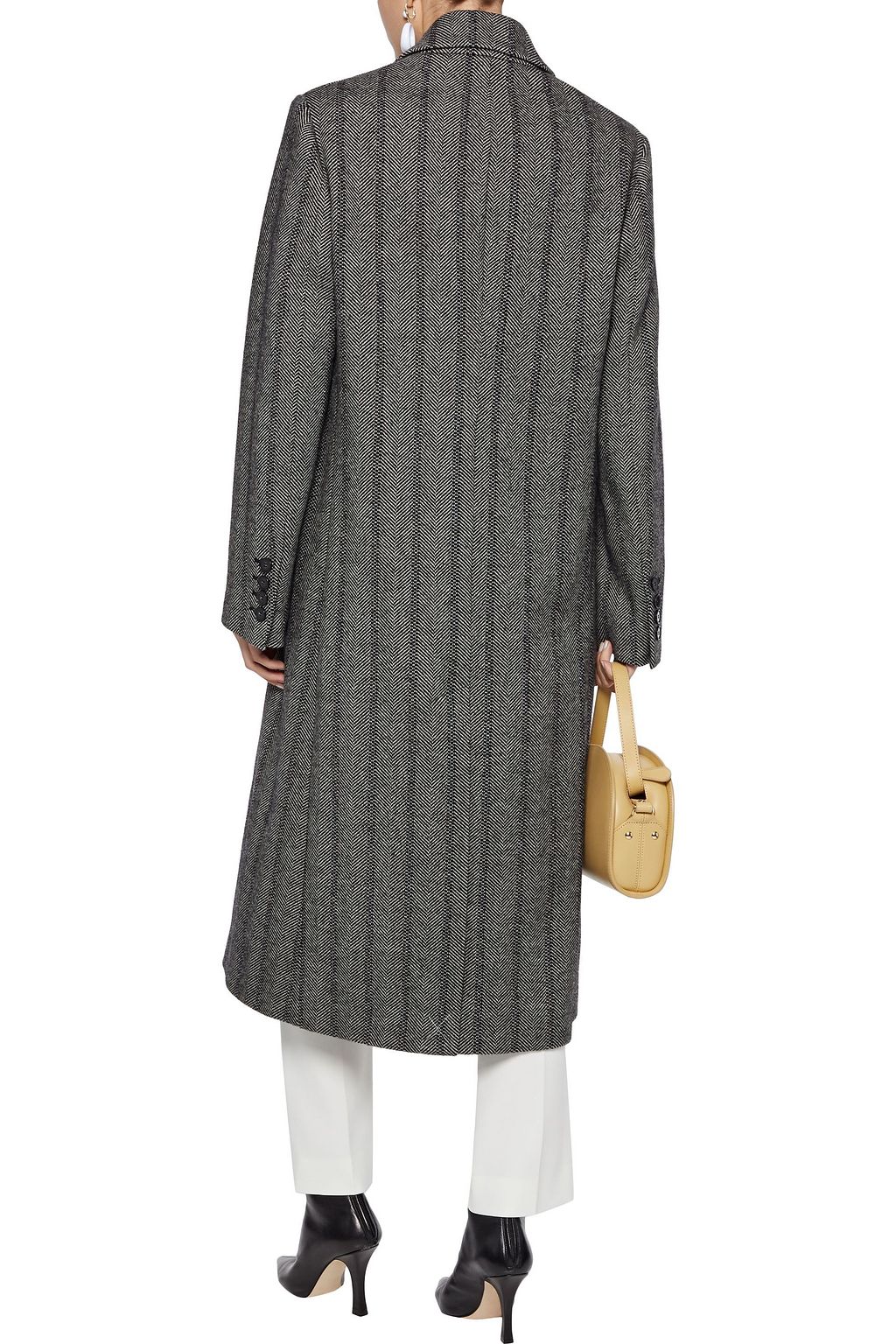 STELLA MCCARTNEY Double-breasted herringbone wool-blend coat