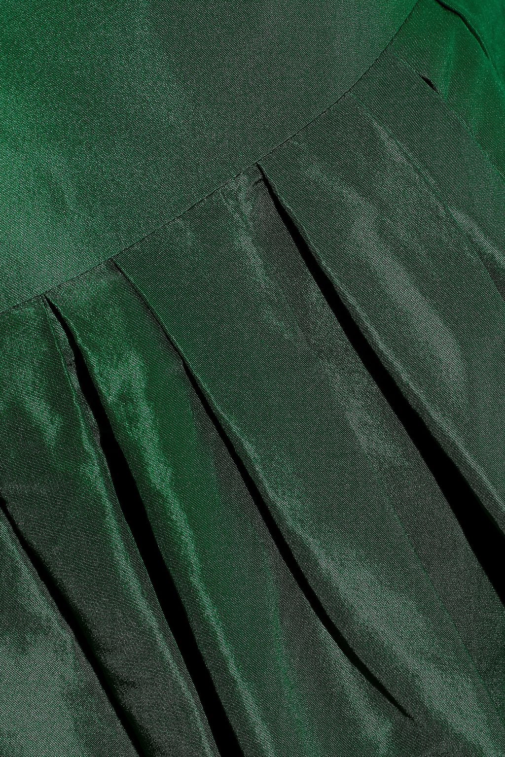 CAROLINA HERRERA Flared pleated silk-taffeta maxi skirt