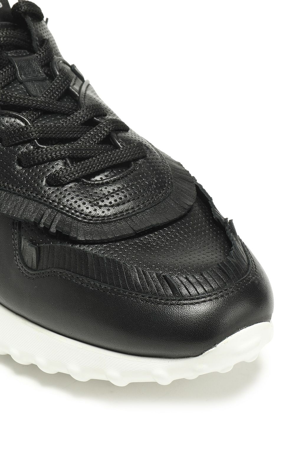 TOD'S Fringed perforated leather sneakers