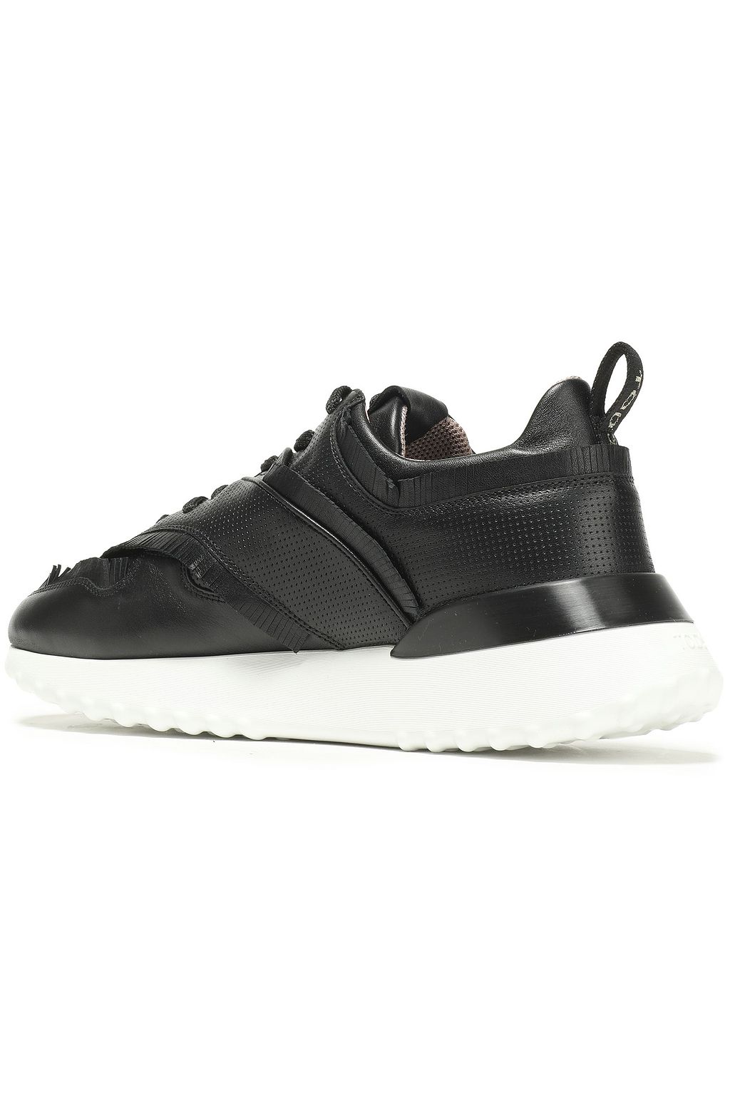 TOD'S Fringed perforated leather sneakers