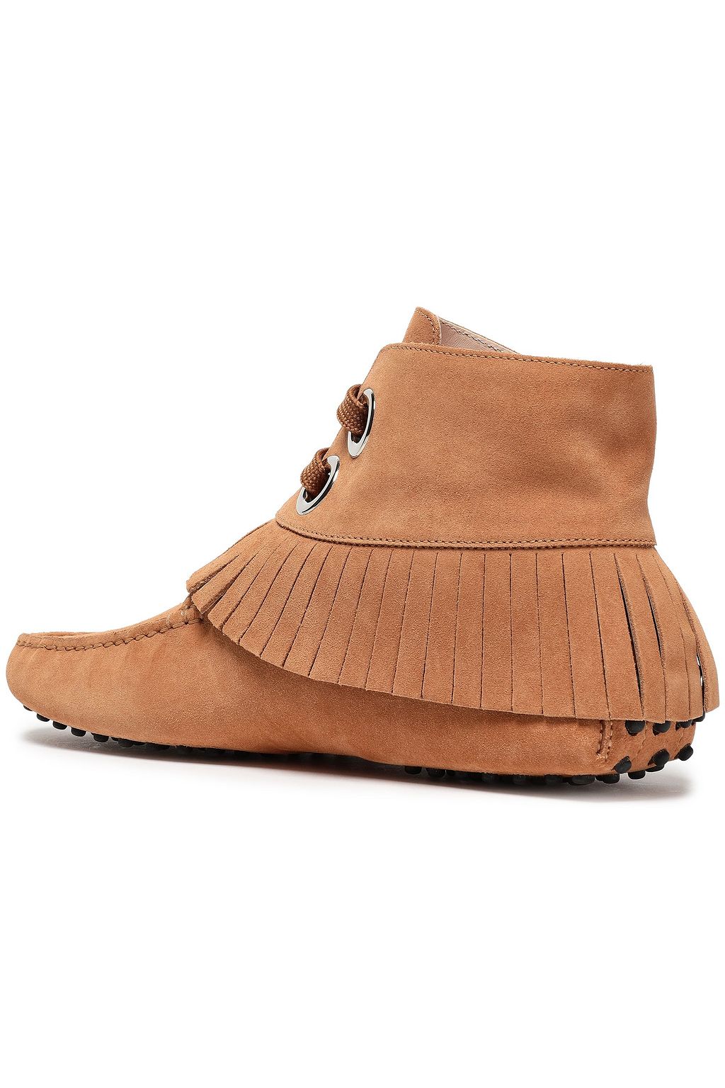TOD'S Fringe-trimmed suede ankle boots