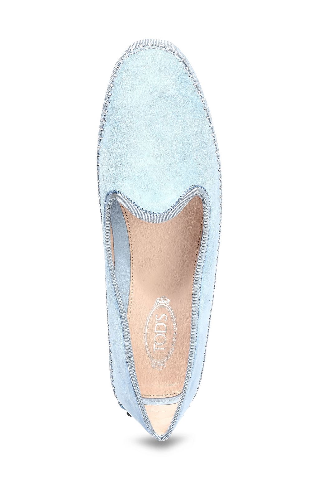 TOD'S Grosgrain-trimmed suede slippers