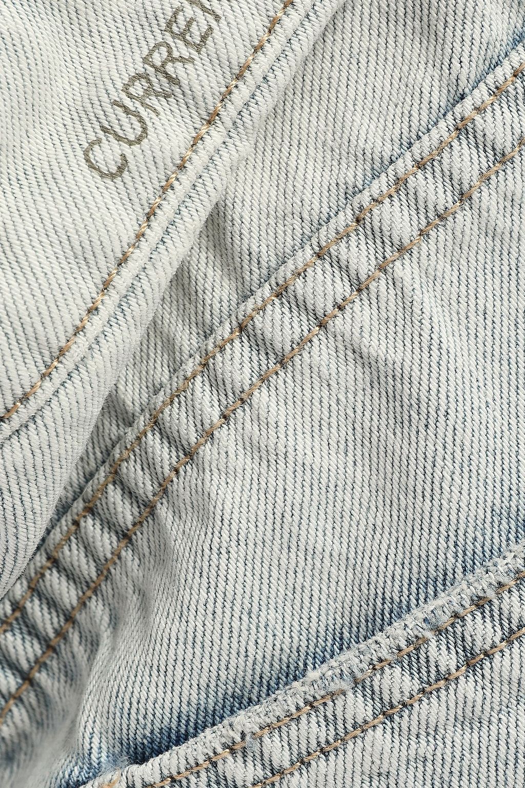 CURRENT/ELLIOTT Frayed faded denim mini skirt