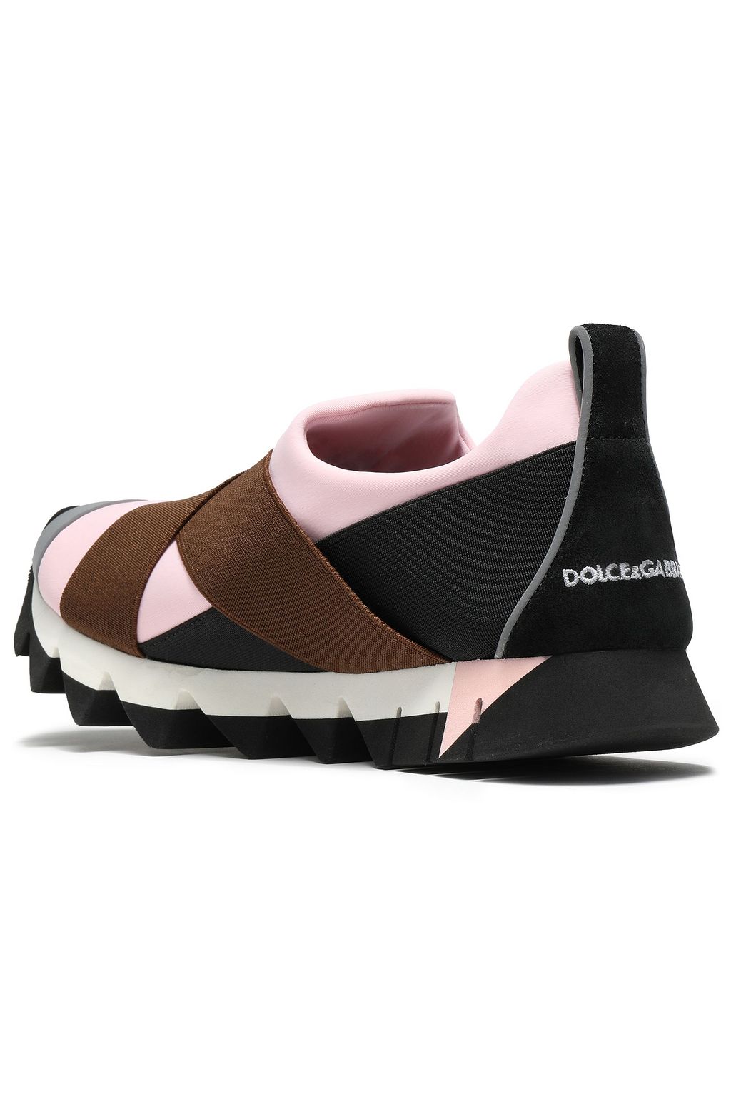 DOLCE&GABBANA Suede-trimmed neoprene slip-on sneakers