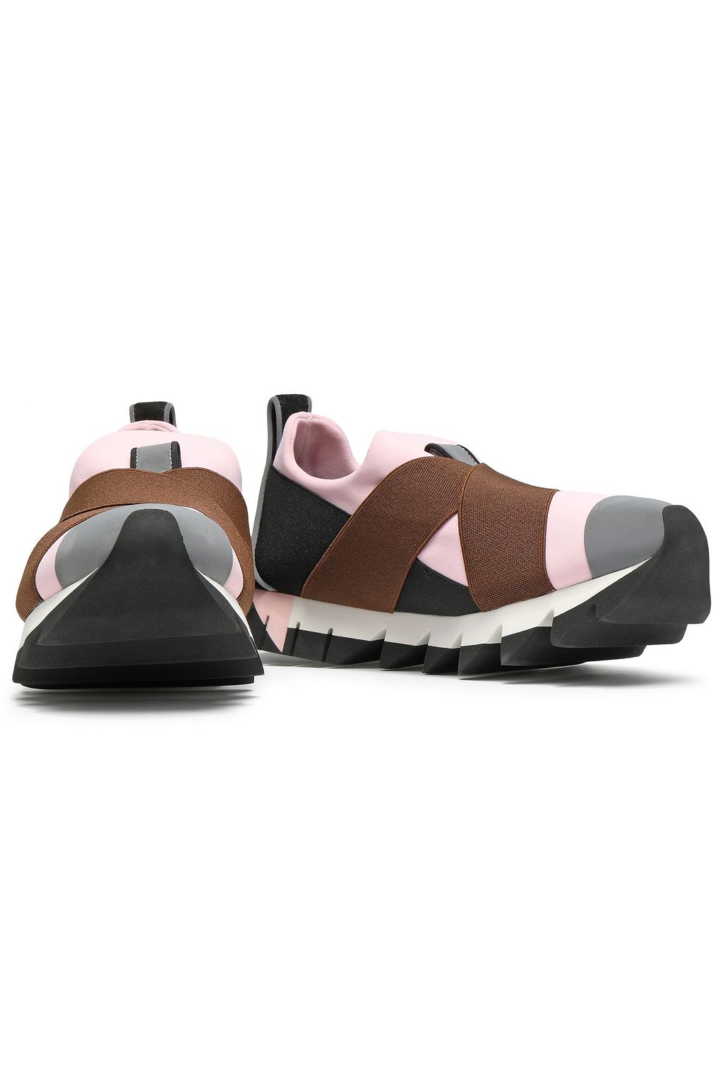 DOLCE&GABBANA Suede-trimmed neoprene slip-on sneakers