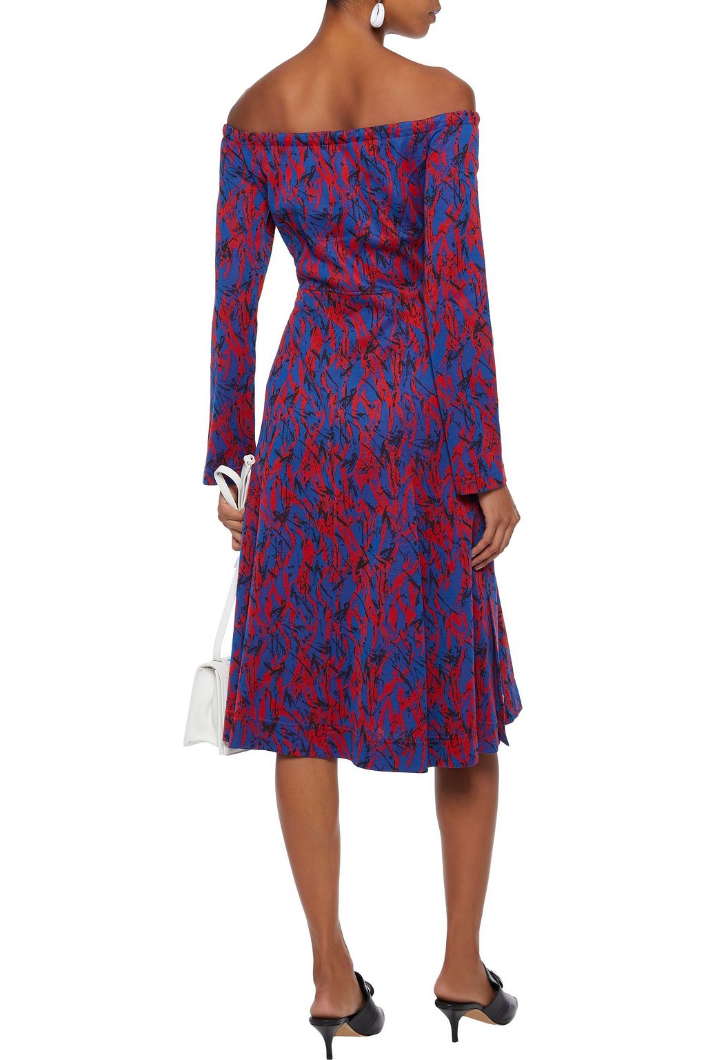 DEREK LAM Off-the-shoulder cotton-blend jacquard dress