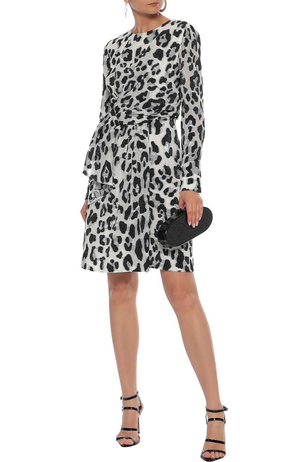 CAROLINA HERRERA Knotted leopard-print fil coupé silk-blend dress