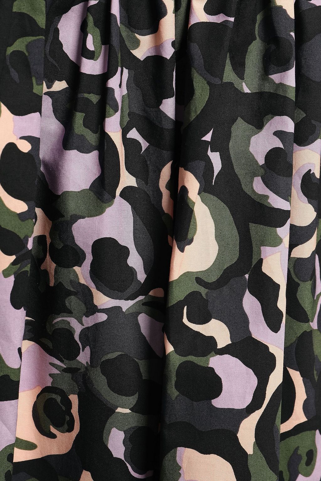 MARNI Gathered printed cotton-poplin midi dress