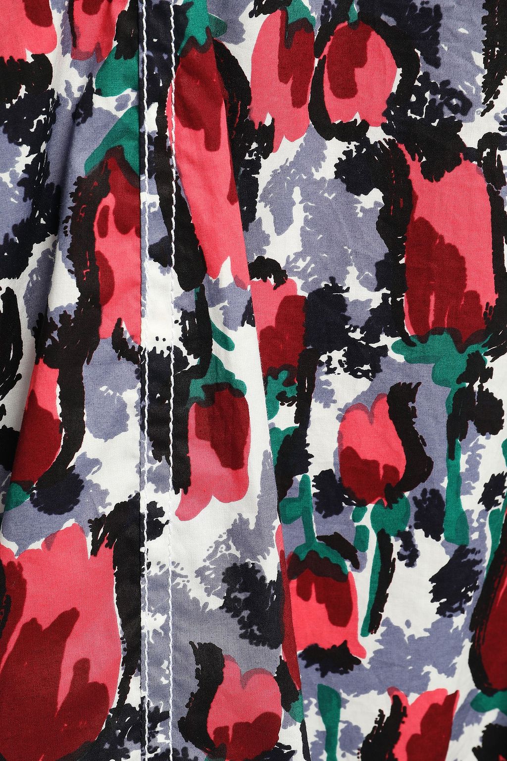 MARNI Floral-print cotton-poplin midi dress