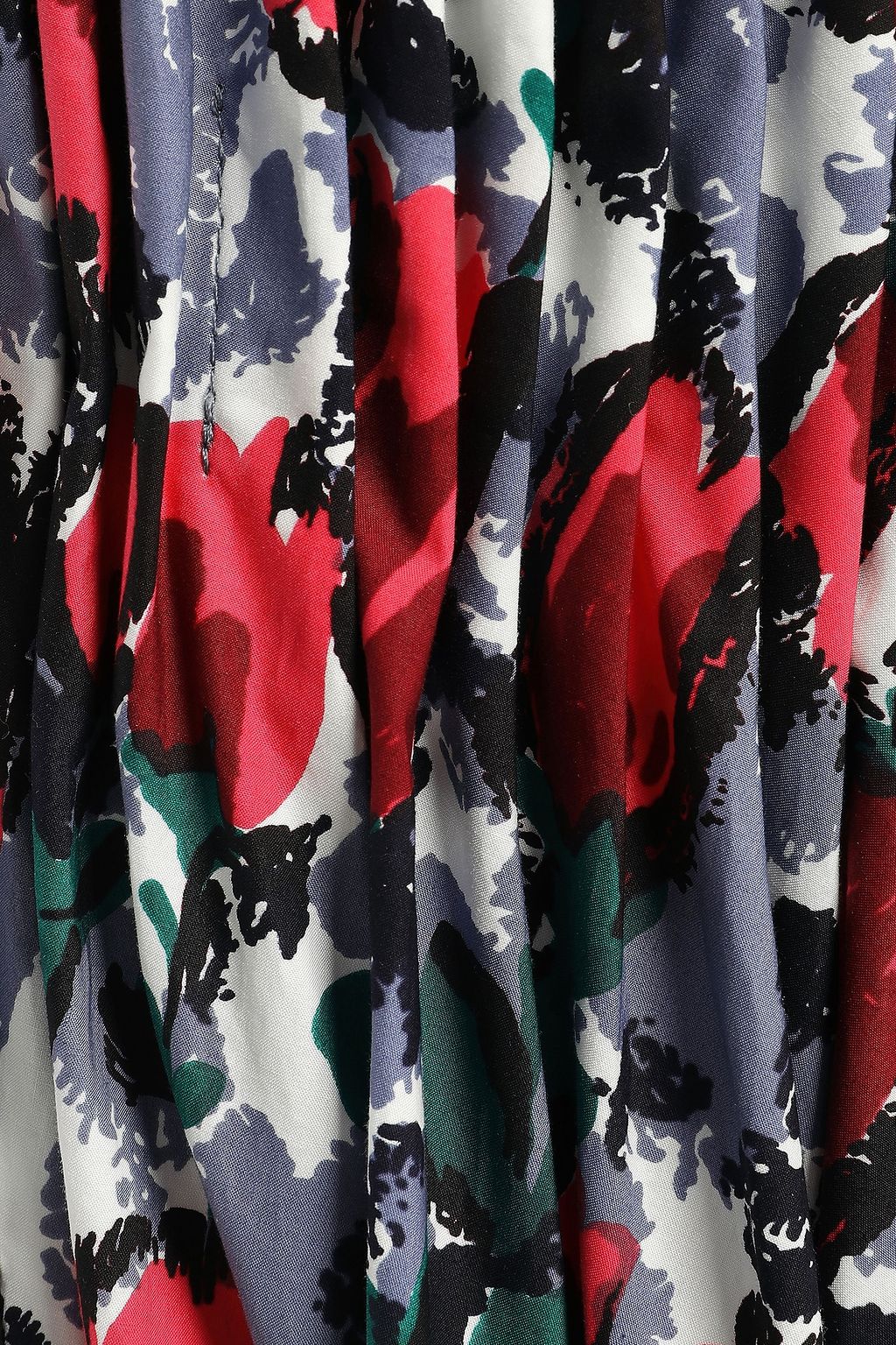 MARNI Flared gathered floral-print cotton-poplin midi dress