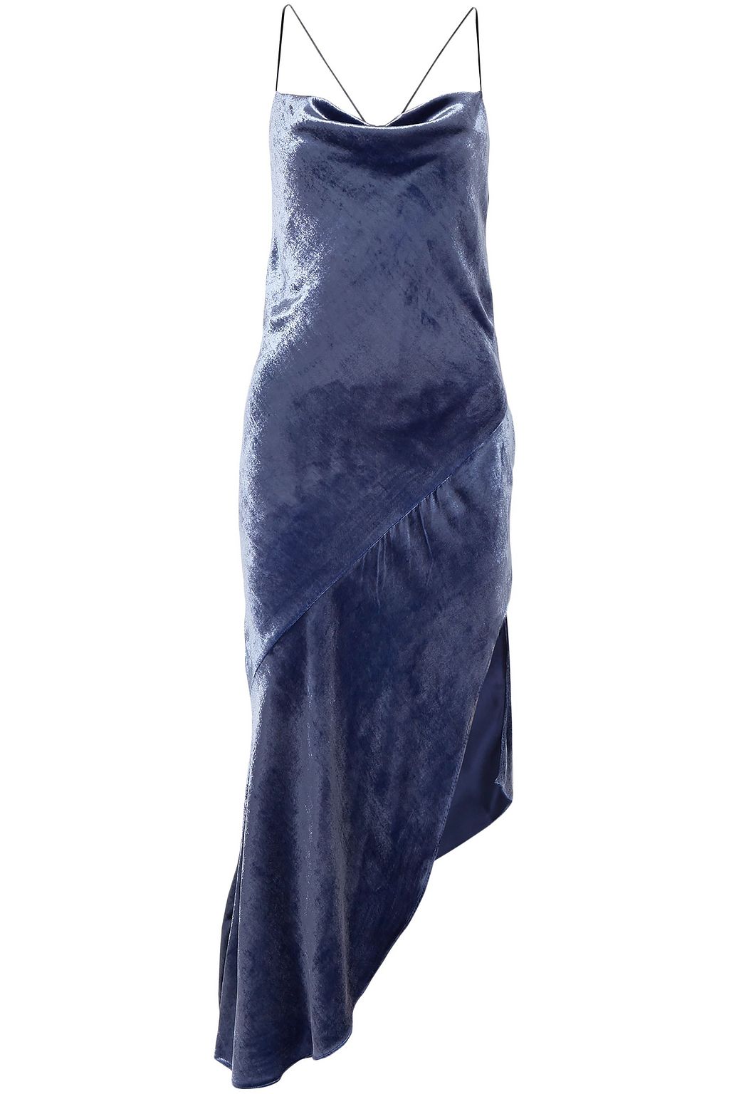 light blue crushed velvet dress