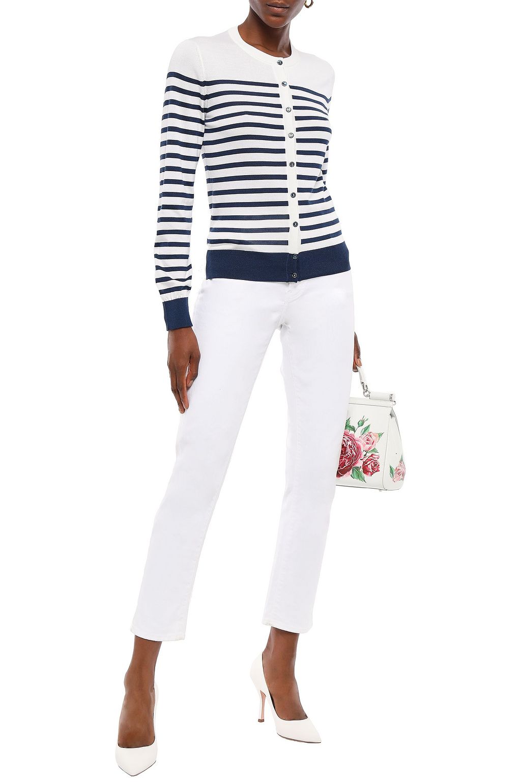 DOLCE&GABBANA Striped silk cardigan