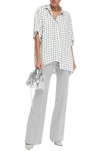 BALENCIAGA Asymmetric checked crepe shirt