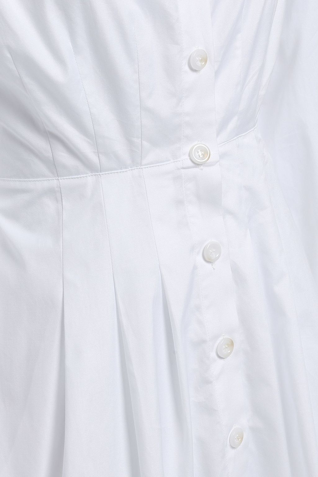 ANNA QUAN Cutout striped cotton mini shirt dress