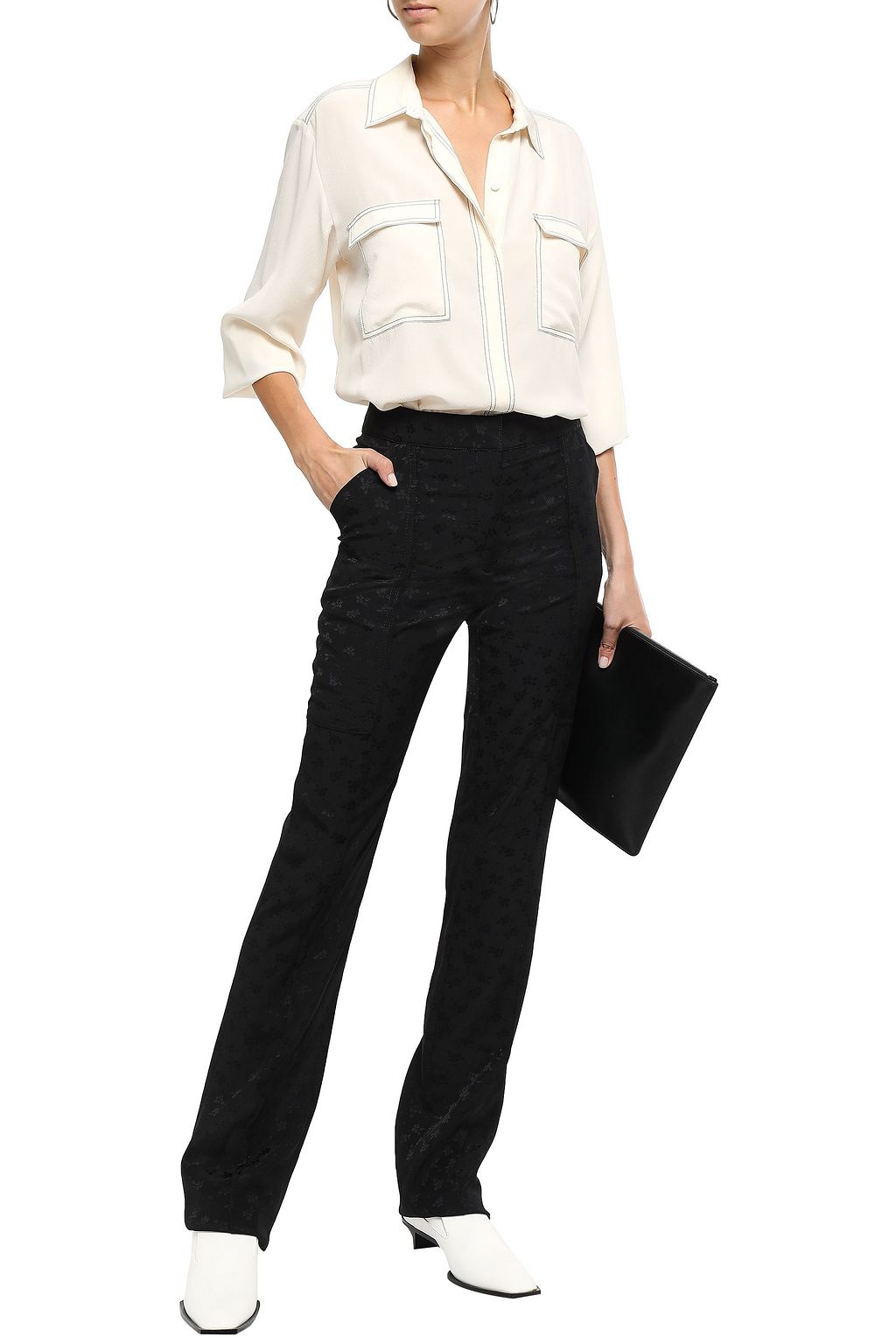 STELLA MCCARTNEY Renee satin-jacquard slim-leg pants