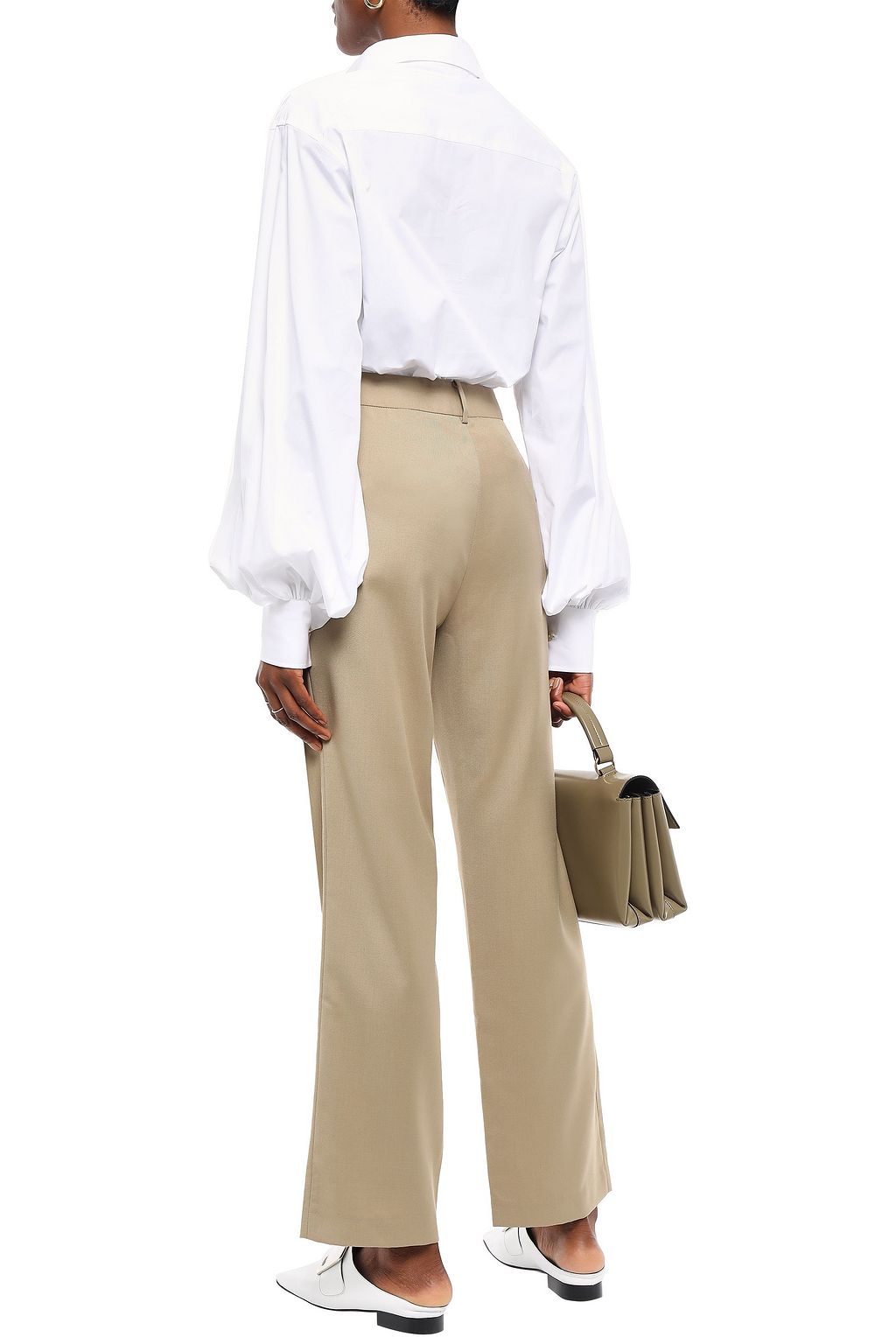 ANNA QUAN Castiglia gathered cotton-poplin shirt