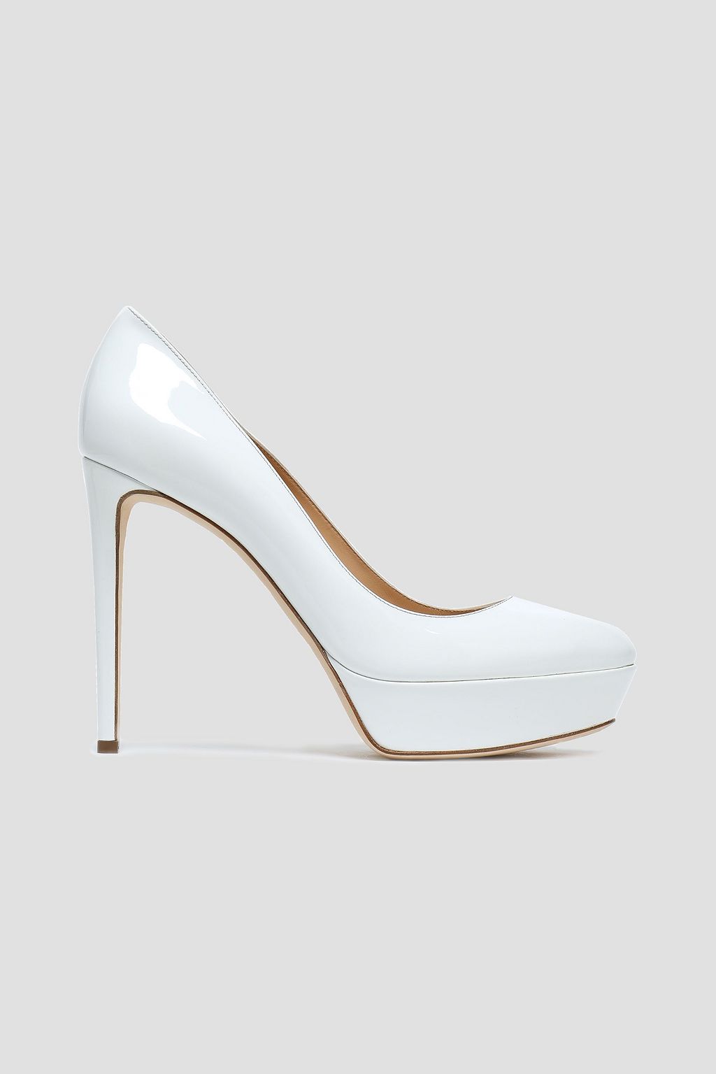 White Patent-leather platform pumps 