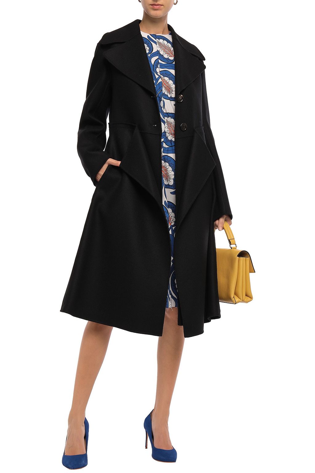 MARNI Draped wool-blend felt coat