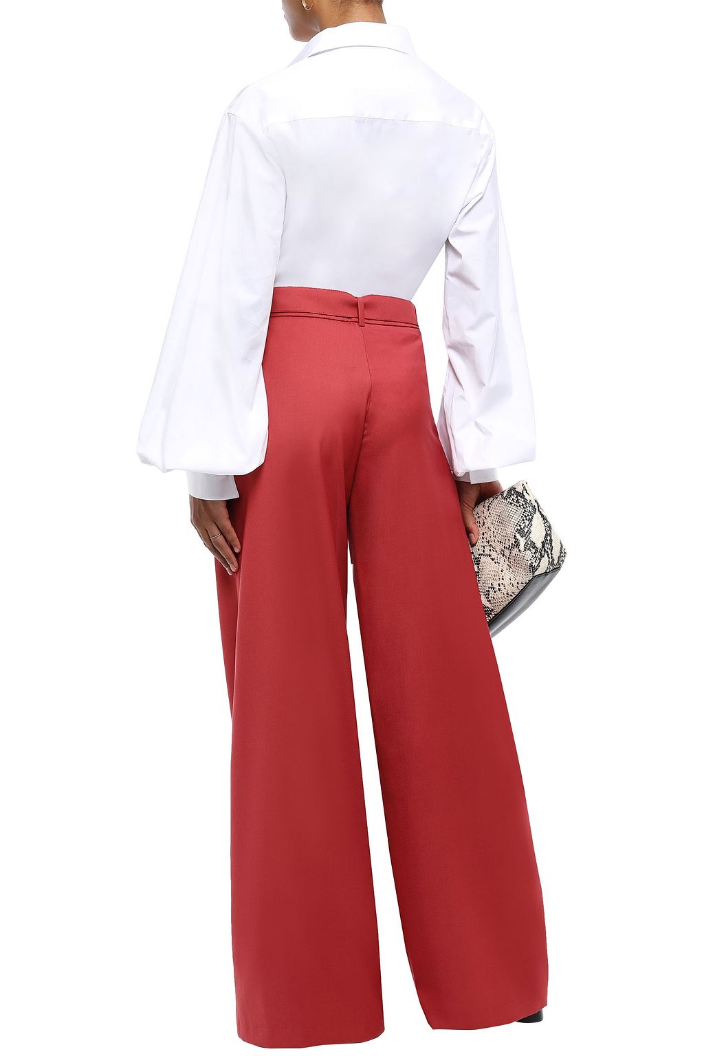ANNA QUAN Max belted twill wide-leg pants
