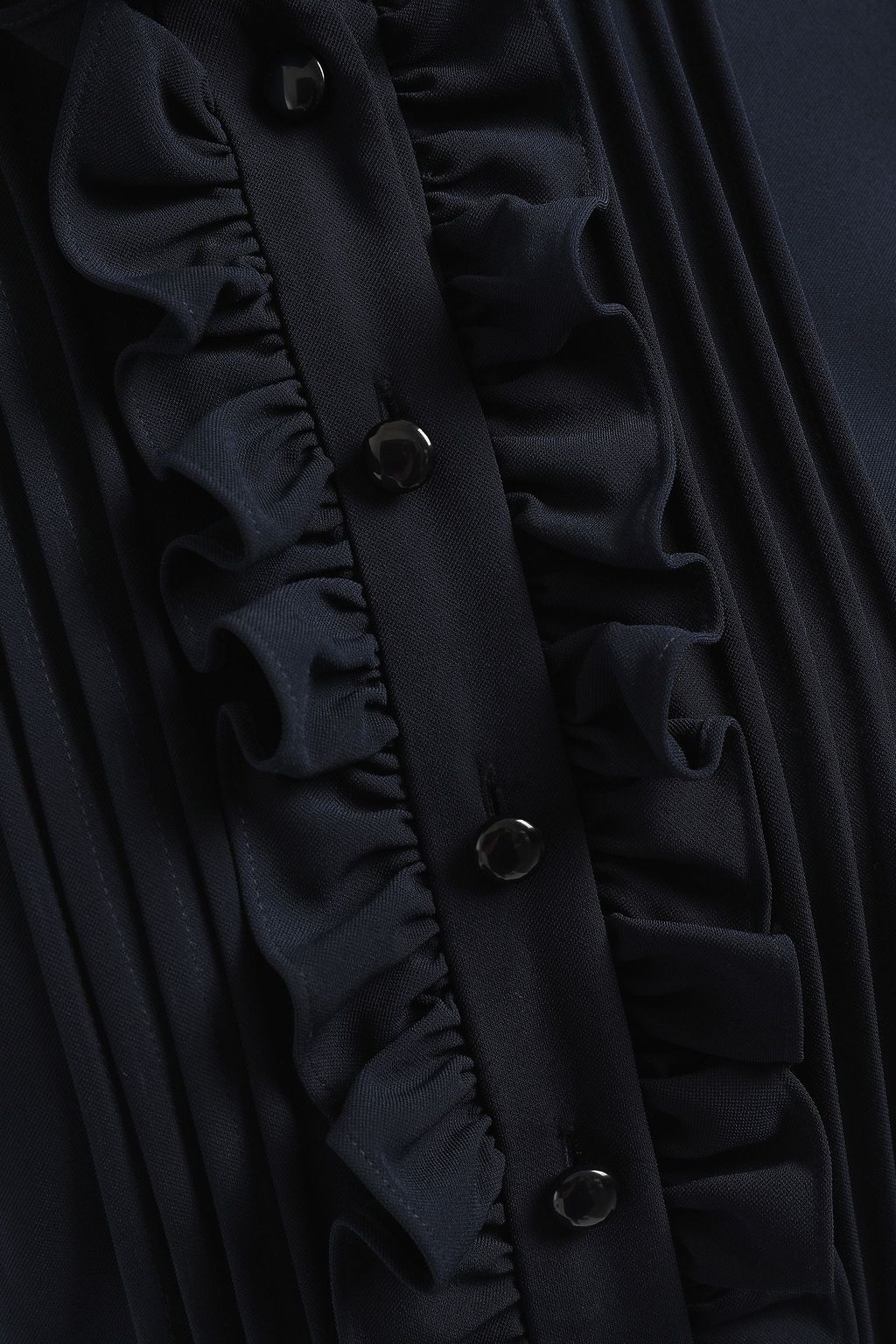 MIKAEL AGHAL Ruffle-trimmed pintucked cady dress