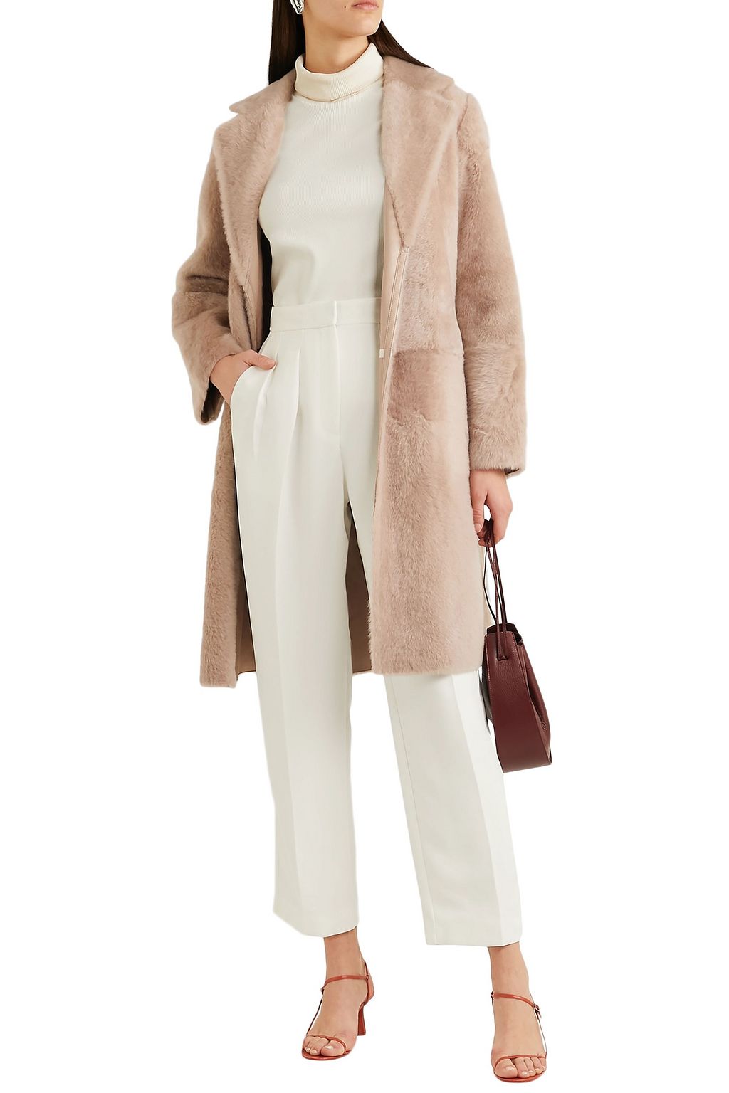 YVES SALOMON Belted shearling coat