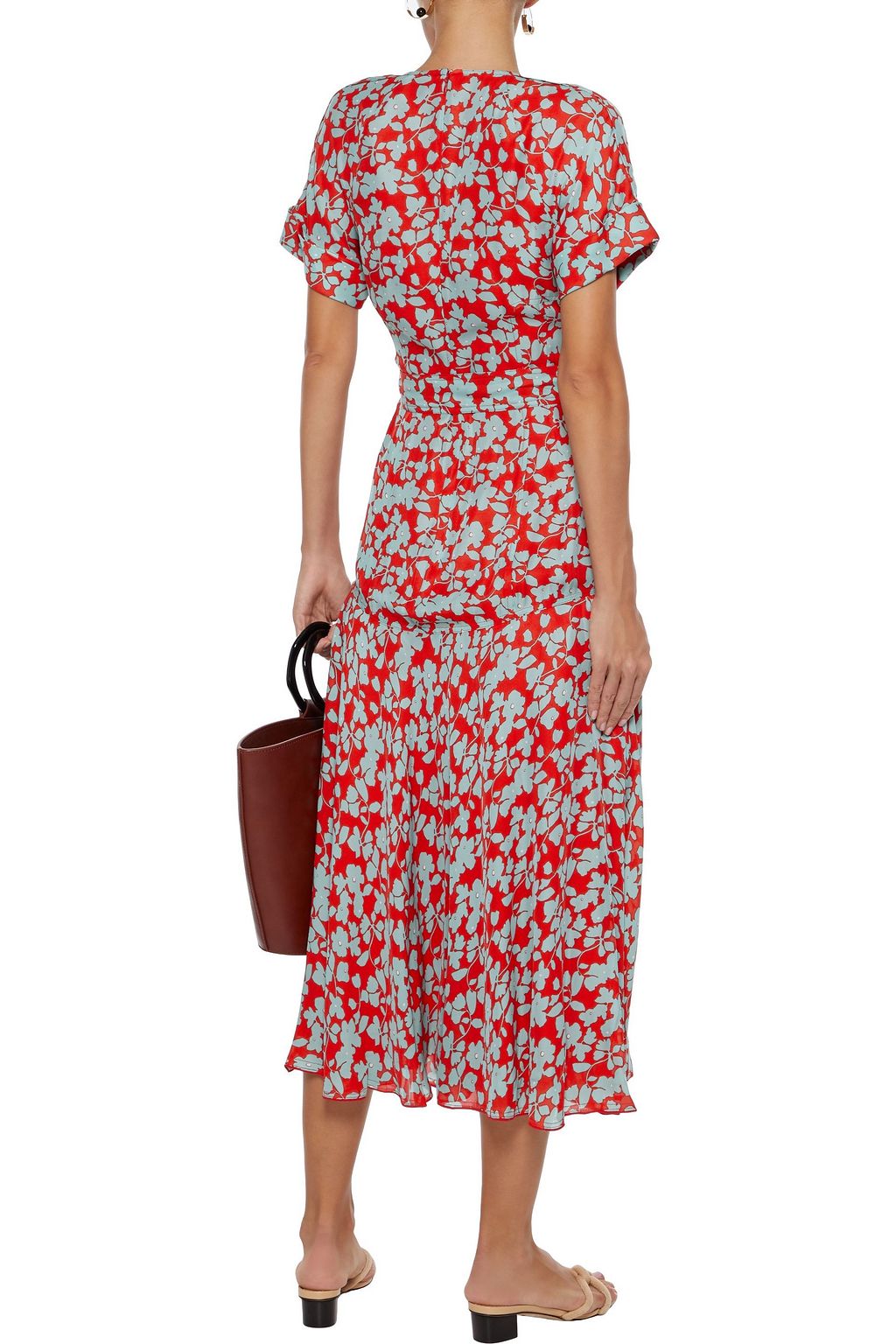 DEREK LAM 10 CROSBY Floral-print silk-blend midi wrap dress