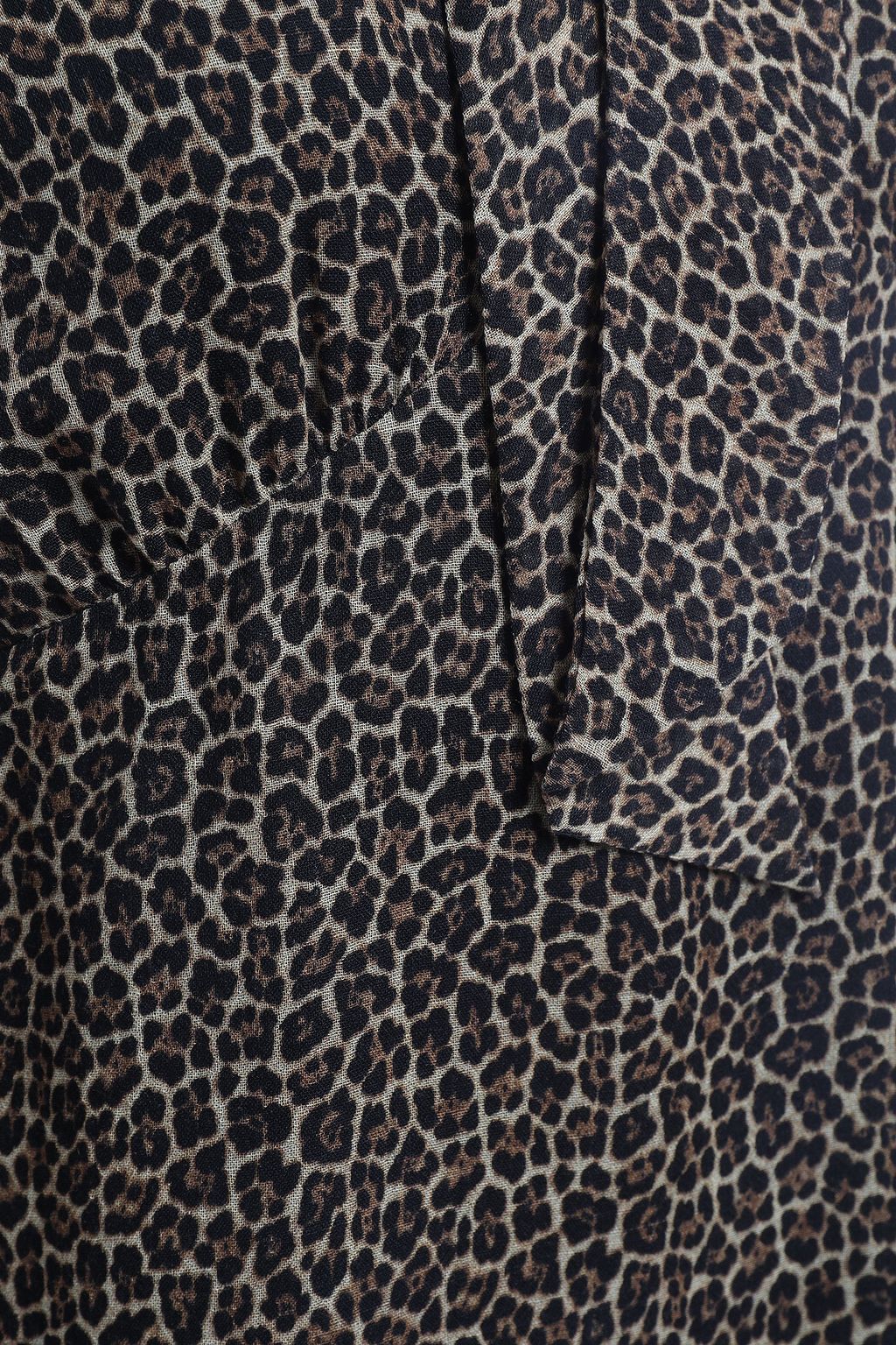 SAINT LAURENT Tie-neck leopard-print wool-gauze mini dress