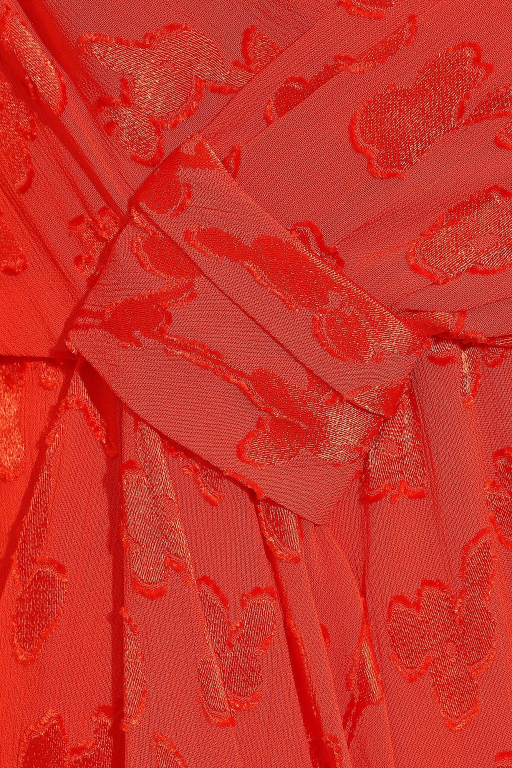 CAROLINA HERRERA Knotted fil coupé georgette midi dress